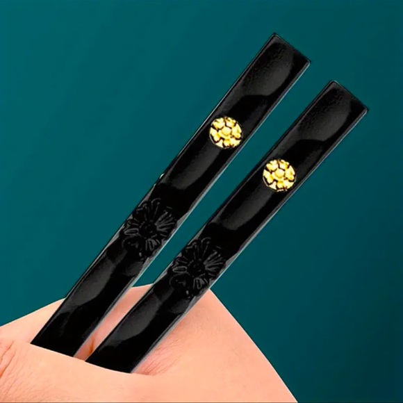 Chopsticks, 5 Pair, Reusable, Black, Nice Gift 🎁, NEW - Picture 2 of 5